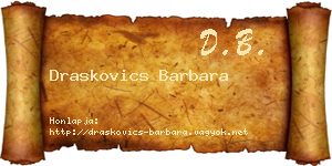 Draskovics Barbara névjegykártya