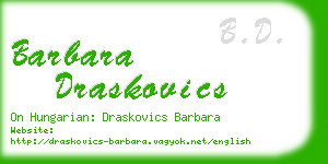 barbara draskovics business card